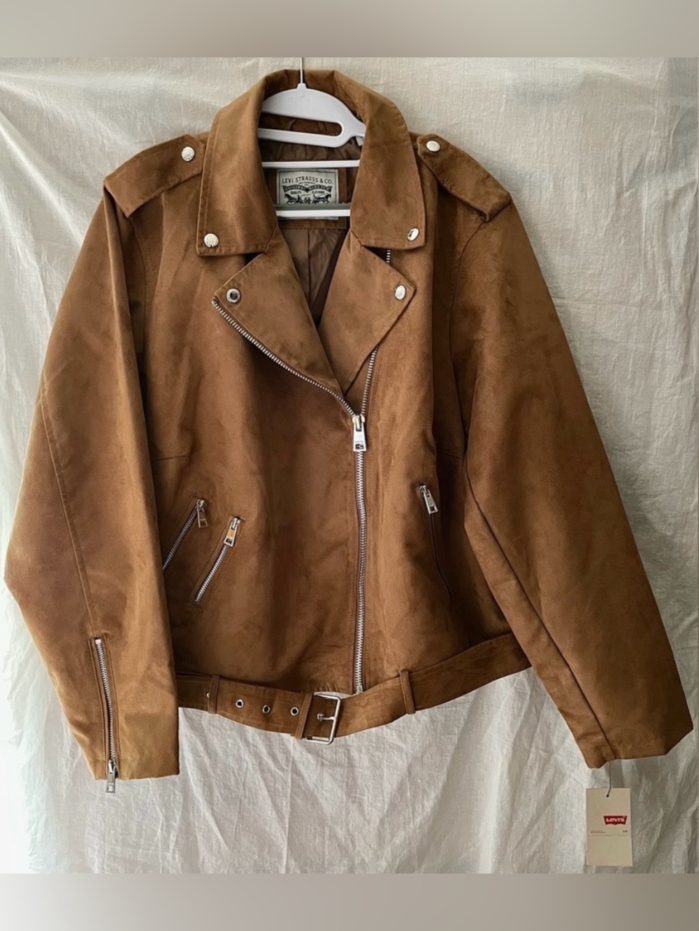 Levi’s - Women’s Faux Suede Belted Moto Jacket (2 XL) NWT